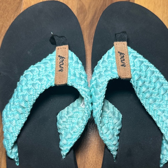 Reef Black and Aqua Flip Flops - Picture 6 of 6